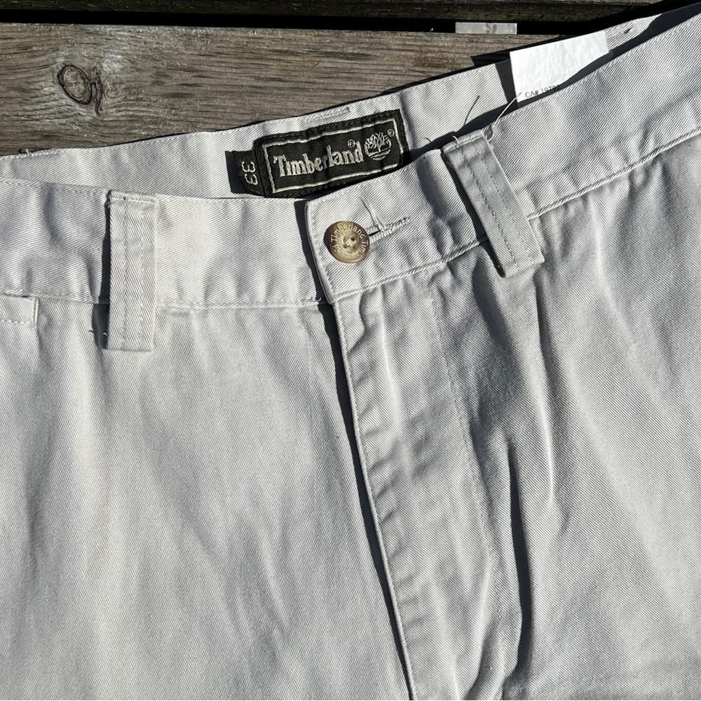 Vintage Timberland Flat Front Stone Color Khaki Chino Pants Thailand Size 33